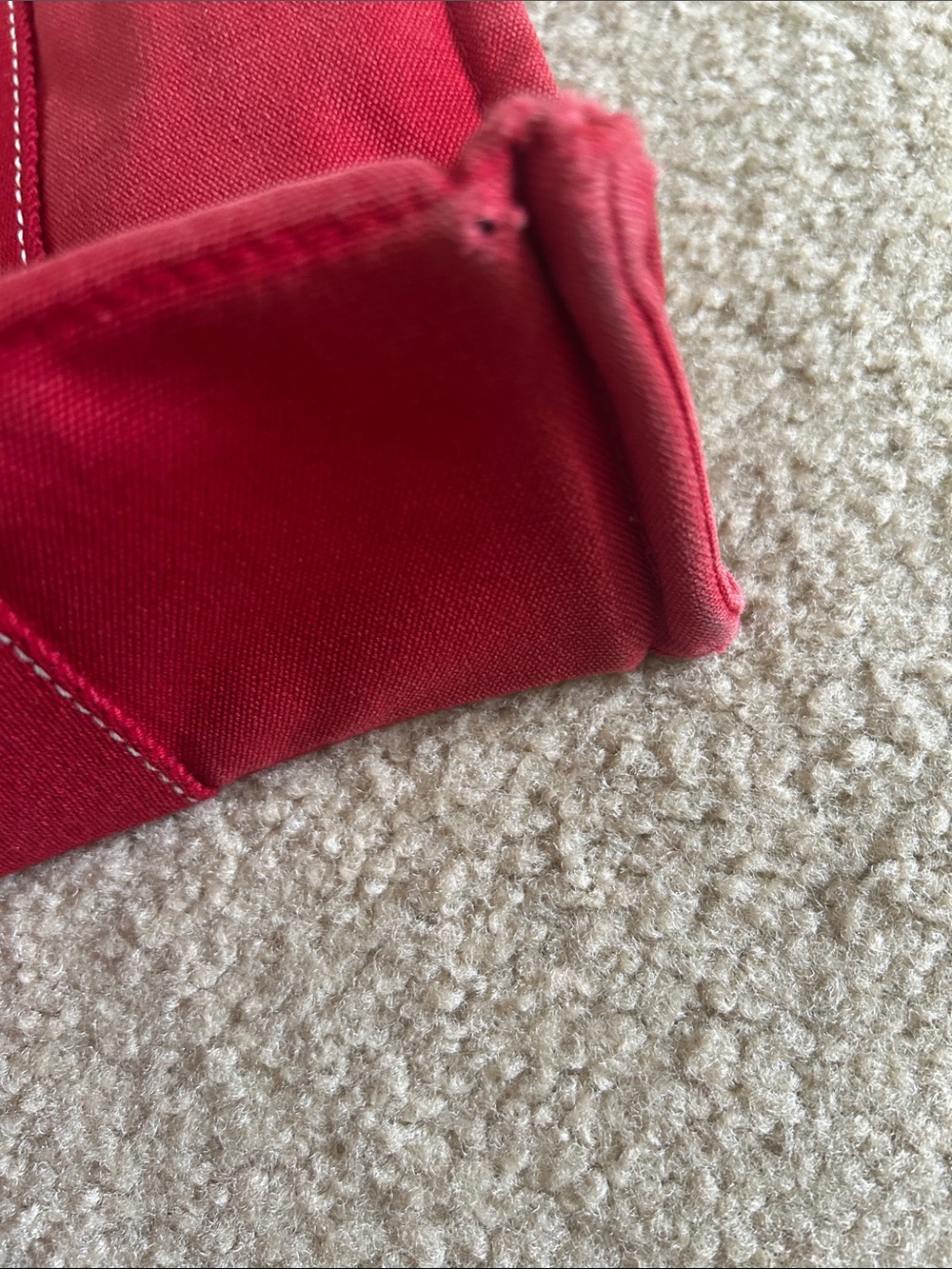 Hermes Fourre Tout PM Red Canvas Tote Bag - Picture 10 of 11